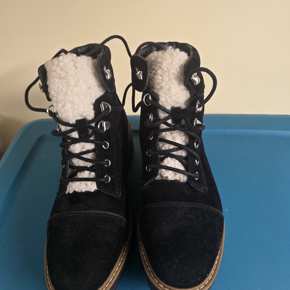 No Boundaries Shoes - No Boundaries Black and White Lace-Up Boots